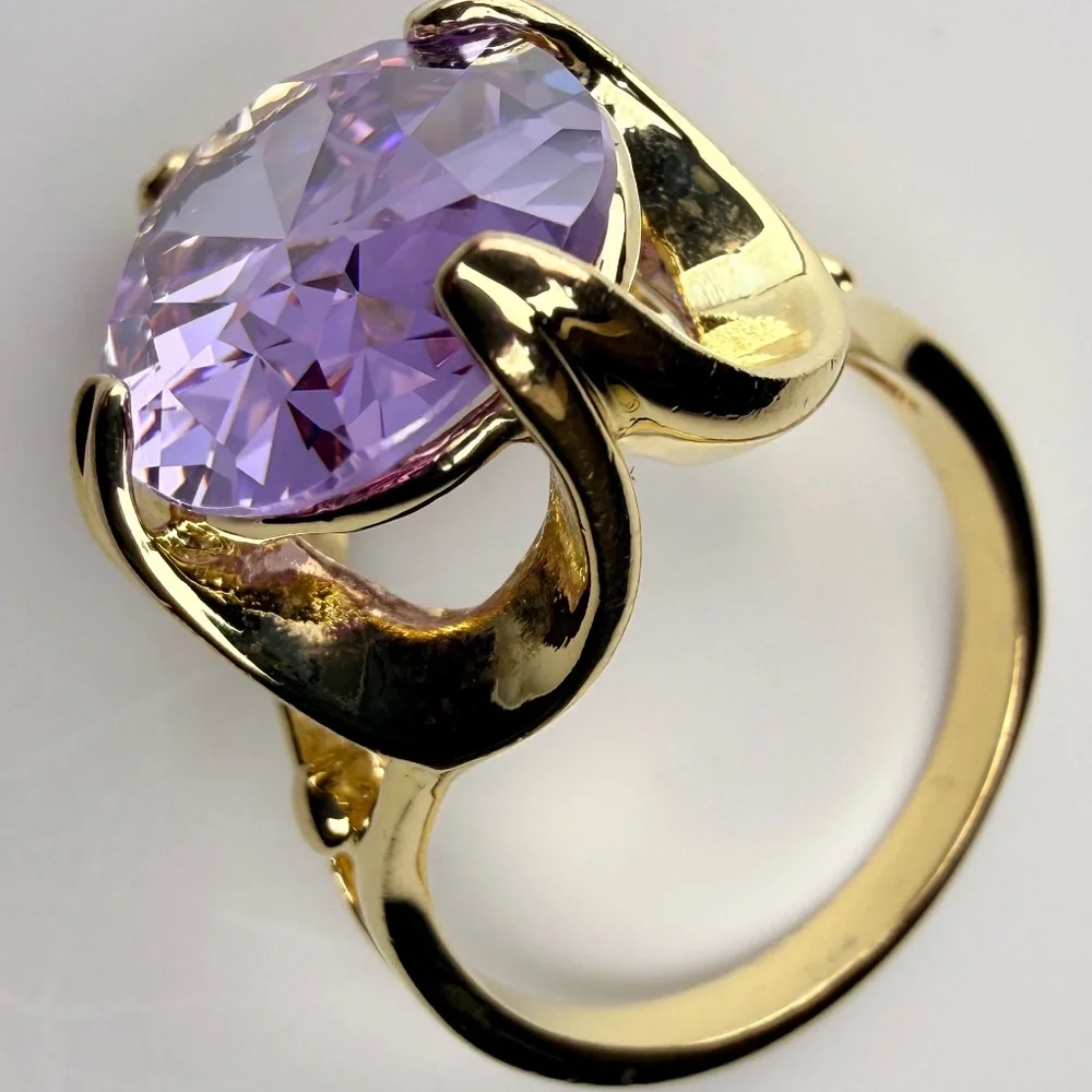 Gold Tone Kunzite Ring - Picture 4 of 14